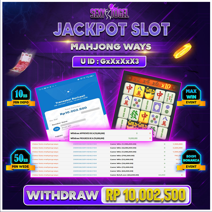 SEXYTOGEL JACKPOT SLOT MAHJONG WAYS Rp.10.002.500.,-LUNAS